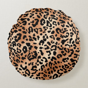 leopard skin. Stylish blouse design with leopard s Round Pillow