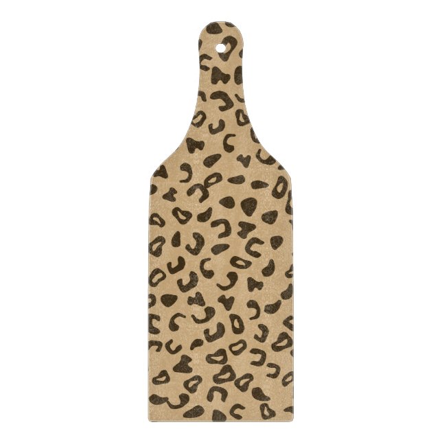 Leopard skin tan pattern design cutting board (Front)