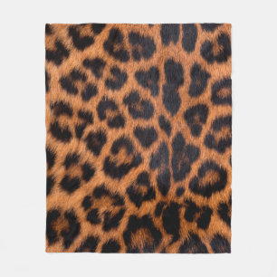 Leopard skin texture : Close-up leopard spot patte Fleece Blanket