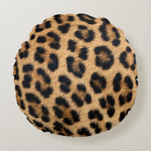 Leopard skin texture round pillow