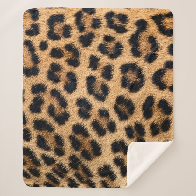 Leopard skin texture sherpa blanket (Front)