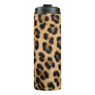 Leopard skin texture thermal tumbler