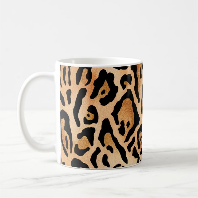Leopard Skin: Timeless Seamless Pattern Coffee Mug (Left)