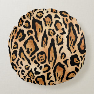 Leopard Skin: Timeless Seamless Pattern Round Pillow