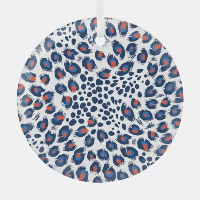 Leopard skin: vintage seamless pattern. glass ornament (Front)