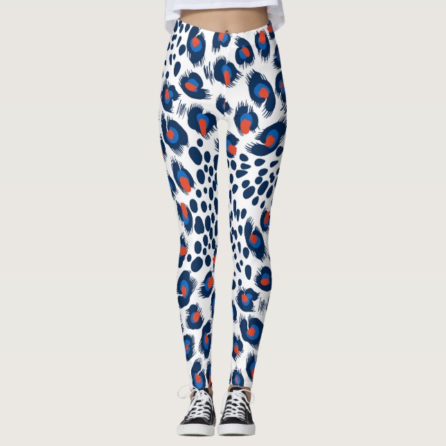 Leopard skin: vintage seamless pattern. leggings (Front)