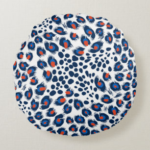 Leopard skin: vintage seamless pattern. round pillow