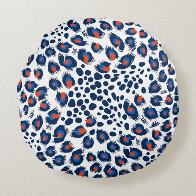 Leopard skin: vintage seamless pattern. round pillow (Front)