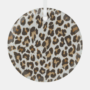 Leopard Skin: Vintage Seamless Texture Glass Ornament