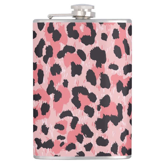 Leopard skin: vintage seamless texture hip flask (Front)