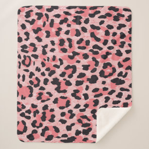 Leopard skin: vintage seamless texture sherpa blanket
