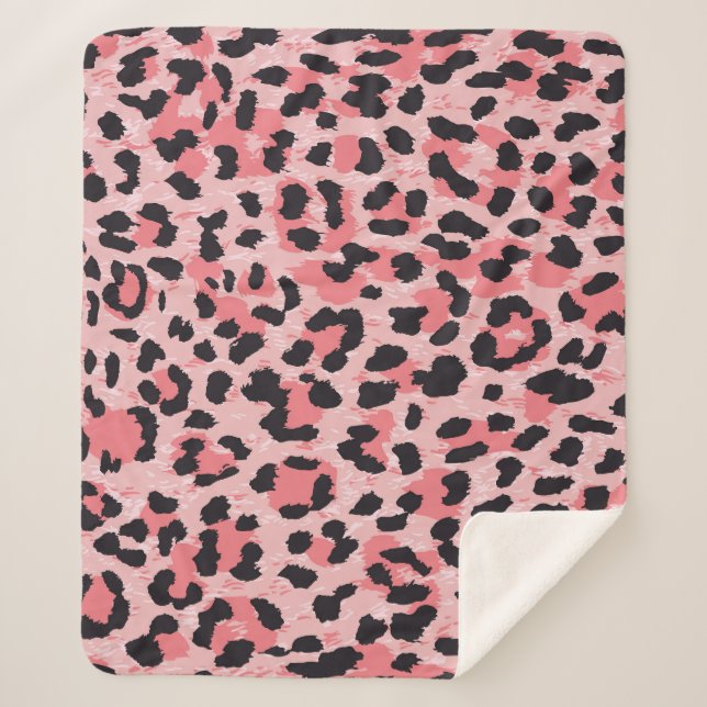 Leopard skin: vintage seamless texture sherpa blanket (Front)