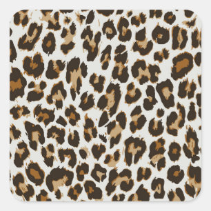 Leopard Skin: Vintage Seamless Texture Square Sticker