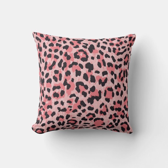Leopard skin: vintage seamless texture throw pillow (Front)