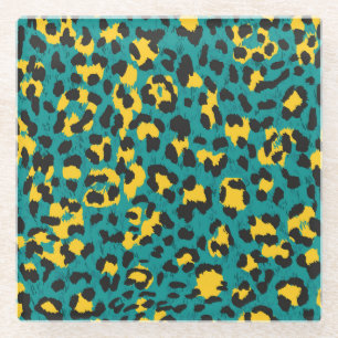 Leopard Skin: Vintage Texture Pattern Glass Coaster