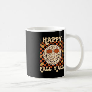 Leopard Smile Face Happy Fall Y'all Retro Groovy A Coffee Mug