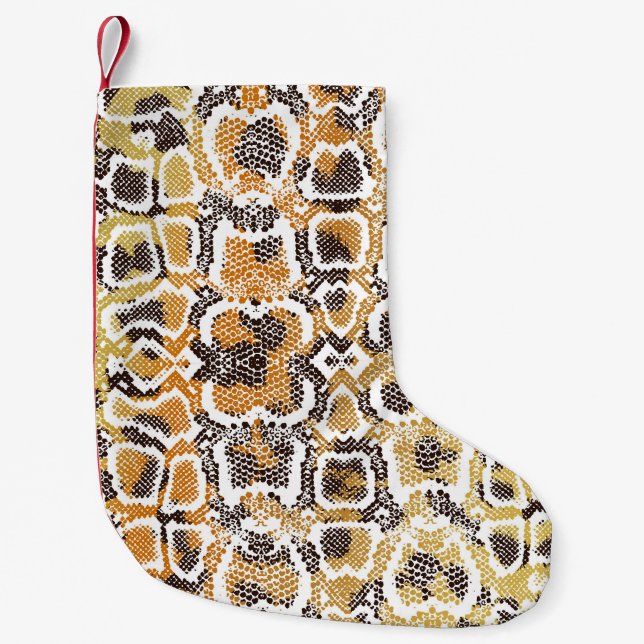 Leopard Snake Animal Print Texture Small Christmas Stocking (Front)
