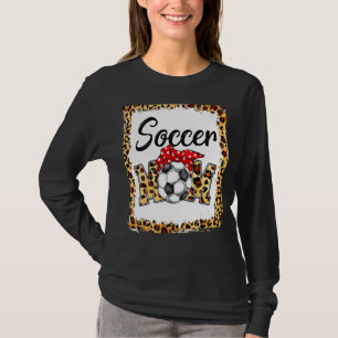 Leopard Soccer Mom Cute Mom Life Soccer Game Day C T-Shirt