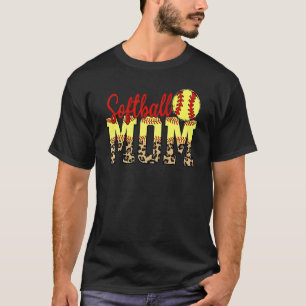 Leopard Softball Mom Game Day Mother's Day 2022 2 T-Shirt