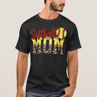 Leopard Softball Mom Game Day Mother's Day 2022 Gi T-Shirt