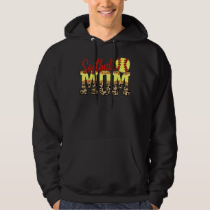 Leopard Softball Mom Game Day Mother's Day 2022 Hoodie