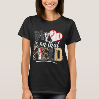 Leopard Softball Mom, My Heart is on That Field Ba T-Shirt