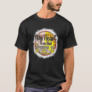 Leopard Softball Mom My Heart Is On That Field Bas T-Shirt