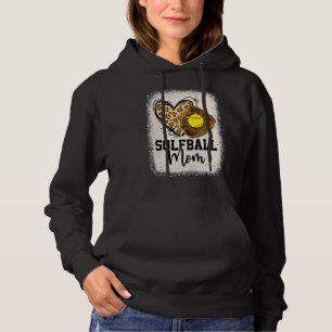 Leopard Softball Mom Softball Game Day Vibes Mothe Hoodie