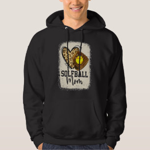 Leopard Softball Mom Softball Game Day Vibes Mothe Hoodie