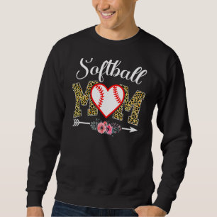 Leopard Softball Mom Softball Game Day Vibes Mothe Sweatshirt