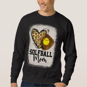 Leopard Softball Mom Softball Game Day Vibes Mothe Sweatshirt