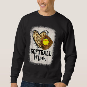 Leopard Softball Mom Softball Game Day Vibes Mothe Sweatshirt