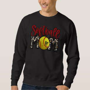 Leopard Softball Mom Softball Game Day Vibes Mothe Sweatshirt