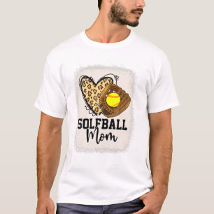 Leopard Softball Mom Softball Game Day Vibes Mothe T-Shirt