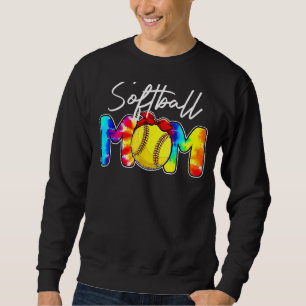 Leopard Softball Mom Tie Dye Softball Game Day Mot Sweatshirt