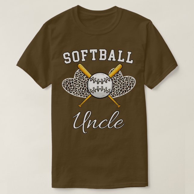 Leopard Softball Uncle Softball Sport T-Shirt (Design Front)