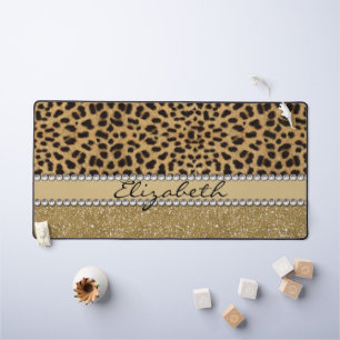 Léopard Spot Gold Glitter Rhinestone PHOTO PRINT