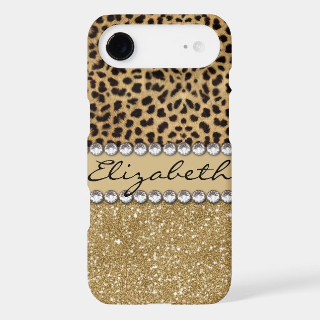 Leopard Spot Gold Glitter Rhinestone PHOTO PRINT Case-Mate Samsung Galaxy Case (Back)