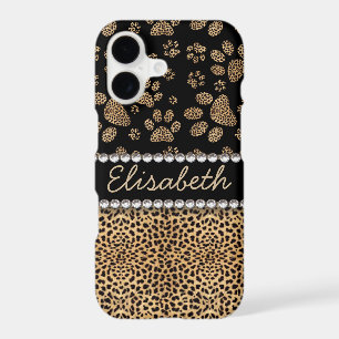 Leopard Spot Paw Prints Rhinestone