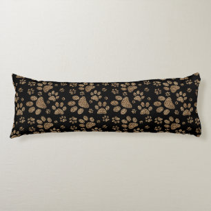 Leopard Spot Paw Prints Rhinestone PHOTO PRINT Body Pillow