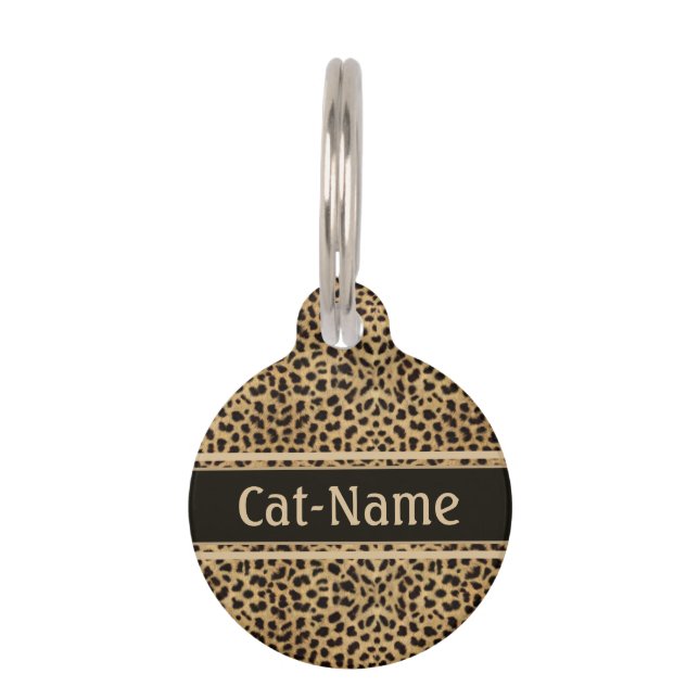 Leopard Spot Skin Personalized Pet Tag (Front)