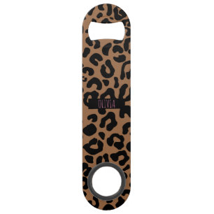 Leopard Spot Skin Print Personalized Bar Key