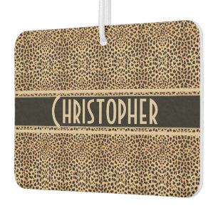 Leopard Spot Skin Print Personalized Car Air Freshener