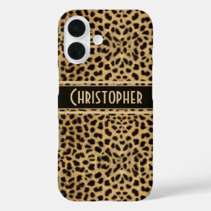 Leopard Spot Skin Print Personalized iPhone 16 Case