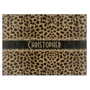 Leopard Spot Skin Print Personalized Cutting Board