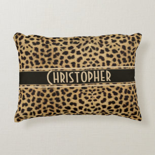 Leopard Spot Skin Print Personalized Decorative Pillow