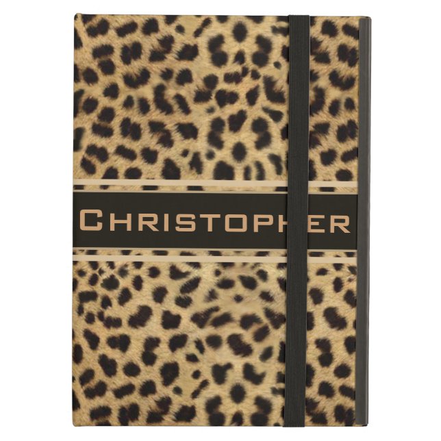 Leopard Spot Skin Print Personalized iPad Air Cover (Front Closed)