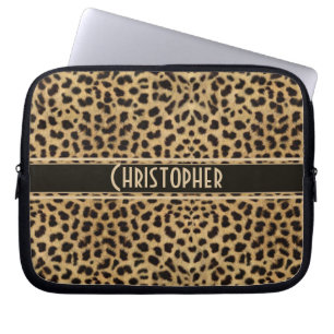 Leopard Spot Skin Print Personalized Laptop Sleeve