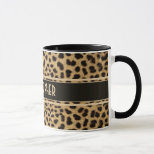 Leopard Spot Skin Print Personalized Mug