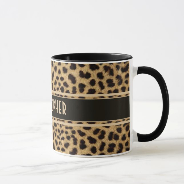 Leopard Spot Skin Print Personalized Mug (Right)